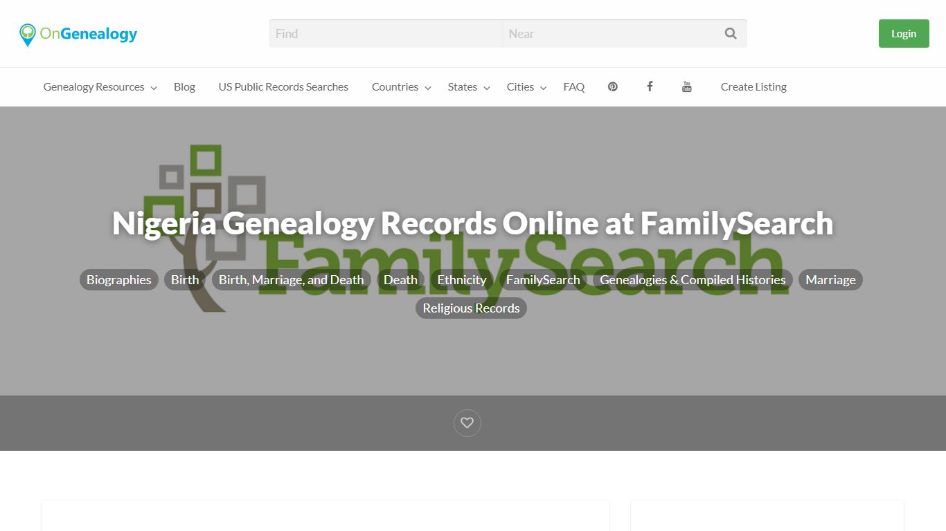 Nigeria Genealogy Records Online at FamilySearch - OnGenealogy