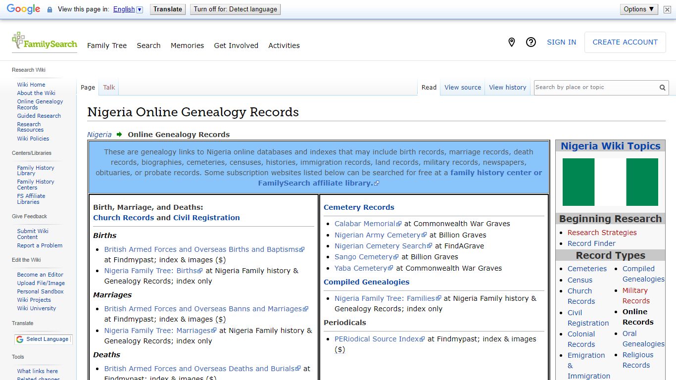 Nigeria Online Genealogy Records • FamilySearch